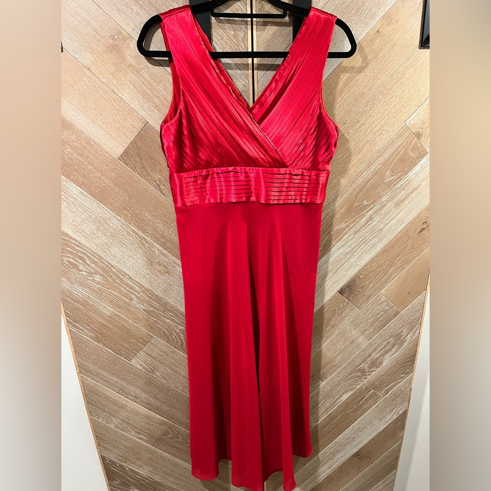 NWT Dress Barn Red Wrap Midi Dress - 10